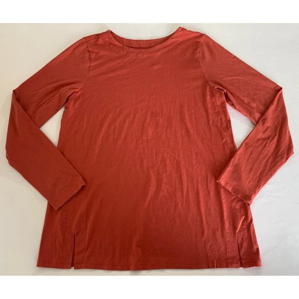 J Jill Luxe Supima Forward-Seam Tunic‎ Top Women S Petite Long Sleeve Stretch - Picture 3 of 8